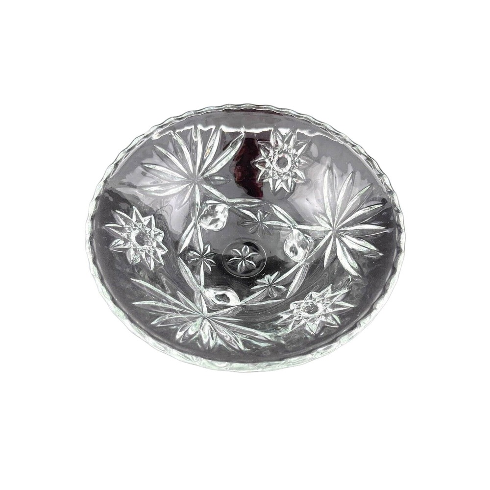 Anchor Hocking Prescut Clear Dish Footed Candy EAPC 6 5/8" Vintage Early Am
